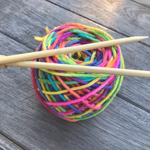 Knitting Kit Rainbow Wool Bamboo Knitting Needles Kids Knitting Kit  Beginners Knitting Learn to Knit Hand Painted Wool Wool 