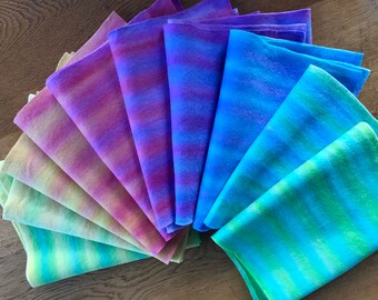 Wool Felt - Hand-Painted Stripes: Sewing Supplies, 15cm Increments