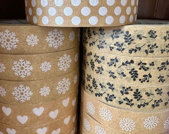 Gorgeous paper wrapping tape, eco friendly, natural plant based adhesive, fully recyclable.