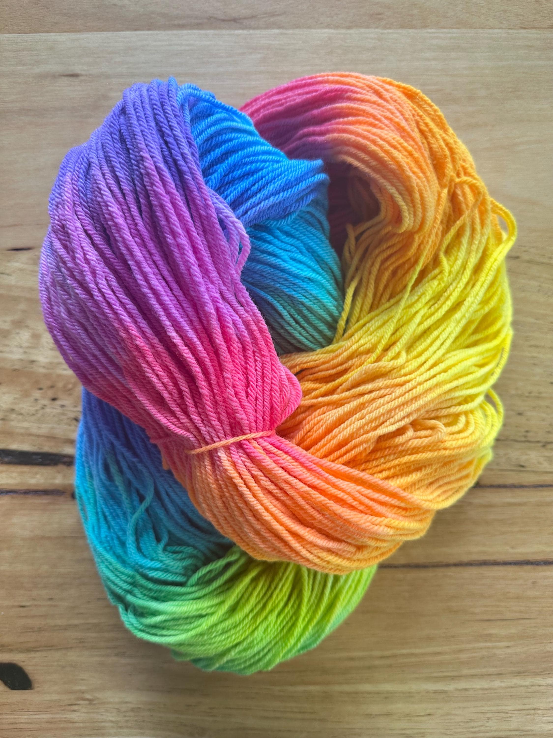 Yarn - 8 Ply Hand Painted Rainbow Wool - Etsy