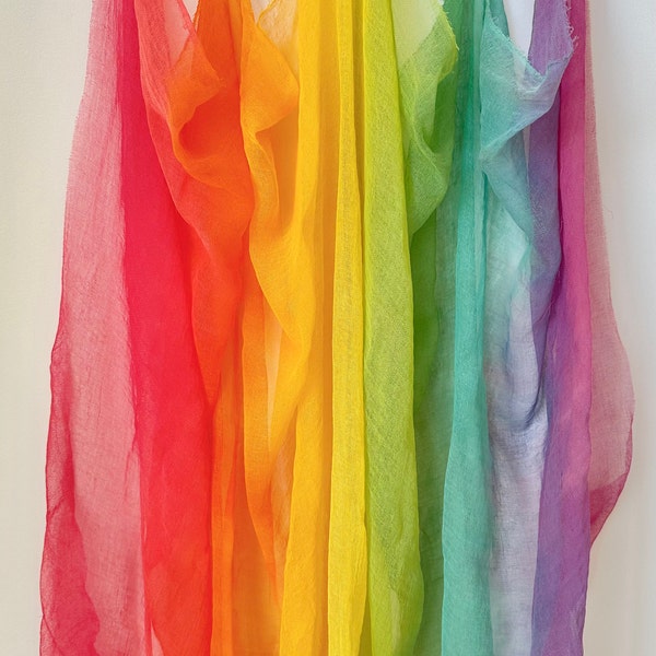 Rainbow cotton muslin