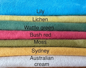 Fieltro de lana - Colores navideños de verano australiano, elige entre colores individuales o un paquete completo de 7