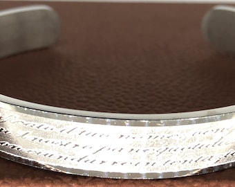 Pulsera italiana con oración del Padre Nuestro – Brazalete de acero inoxidable grabado