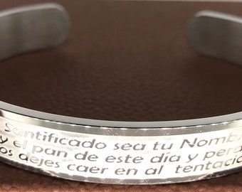 Spaanse onzevader-gebedsarmband – religieuze sieraden van roestvrij staal