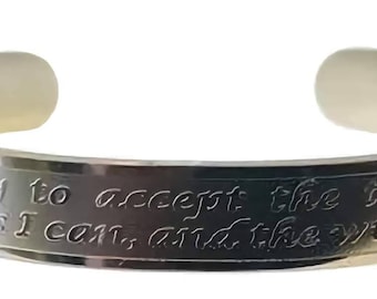 Serenity Prayer Bracelet – Engraved Inspirational Jewelry, Faith Bracelet, Spiritual Gift