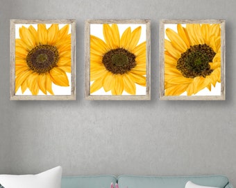 Sunflower Print , Botanical Print , Sunflowers Wall Art , Flower Art , Watercolour Room Decor , Home Decor - Sunflowers - Home Office