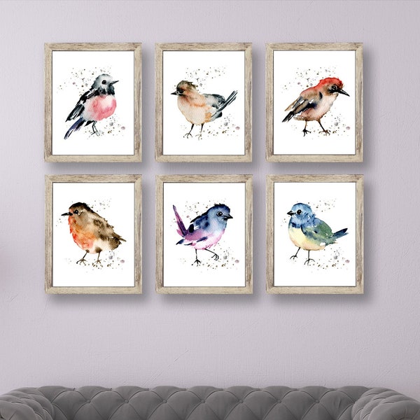 British Garden Bird Prints , Watercolour Birds , Wall Art , Home Decor , Watercolour Prints , Home Office - Room Decor - Wildlife Prints