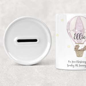 Personalised Christening Baptism Ceramic Money Box, New Baby Present, Christening Birthday Christmas Gift, Personalised Christening Gift