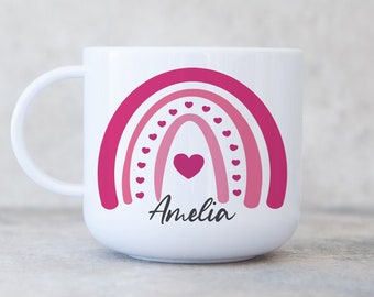 Child's Personalised Unbreakable Plastic Cup, Kids Rainbow 6oz Cup, Children's Mug, Kids Mug, Gift for Son Daughter Grandson Grandaughter