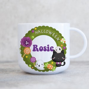 Child&#39;s Personalised Unbreakable Plastic Halloween Cup, Kids 6oz Cup, Children&#39;s Mug, Kids Mug, Gift for Son Daughter Grandson Grandaughter