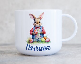 Child's Personalised Unbreakable Plastic Easter Cup, Kids Rainbow 6oz Cup, Children's Mug, Gift for Son Daughter Grandson Grandaughter