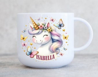 Child's Personalised Unbreakable Plastic Cup, Unicorn, Kids 6oz Cup, Children's Mug, Kids Mug, Gift for Son Daughter Grandson Grandaughter
