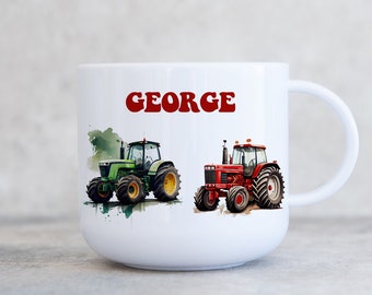 Child's Personalised Unbreakable Plastic Cup, Kids 6oz Cup, Children's Kids Tractor Mug, Gift for Son Daughter Grandson Grandaughter