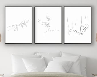 Couple Line Art Print , Love Print , Black White , Home Decor , Fashion Art Sketch Print, Line Drawing - Single Line Art - Home Office