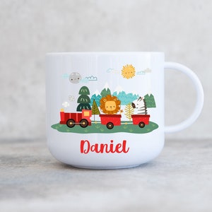 Child&#39;s Personalised Unbreakable Plastic Cup, Kids Train 6oz Cup, Children&#39;s Mug, Kids Mug, Gift for Son Daughter Grandson Grandaughter