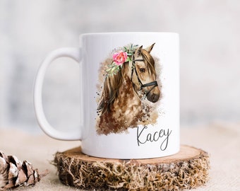 Personalised Horse Mug, Horsey Gift, Horse Riding Gift, Personalised Name, Drinks Cup, Ceramic Mug, Christmas Gift, Stocking Filler
