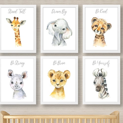 Jungle Animals Nursery Decor Safari Nursery Prints Nursery Etsy