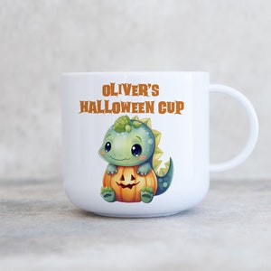 Child&#39;s Personalised Unbreakable Plastic Halloween Cup, Kids 6oz Cup, Children&#39;s Mug, Kids Mug, Gift for Son Daughter Grandson Grandaughter