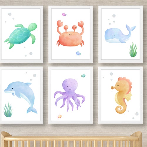 Under the Sea Wall Art Ocean Nursery Decor Nautical Nursery Etsy