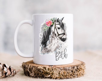 Personalised Horse Mug, Horsey Gift, Horse Riding Gift, Personalised Name, Drinks Cup, Ceramic Mug, Christmas Gift, Stocking Filler