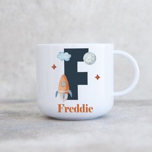 Child&#39;s Personalised Unbreakable Plastic Cup, Space Theme Kids 6oz Cup, Children&#39;s Mug, Kids Mug, Gift Son Daughter Grandson Grandaughter