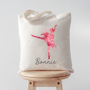 Personalised Ballet Tote Bag, Ballet Bag, Ballerina Gift, Dance Gift, Kids Dance Bag, Ballerina Bag