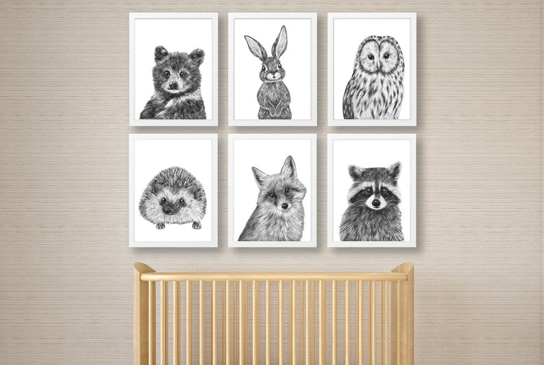 Woodland Animal Prints Woodland Prints Animal Prints Etsy