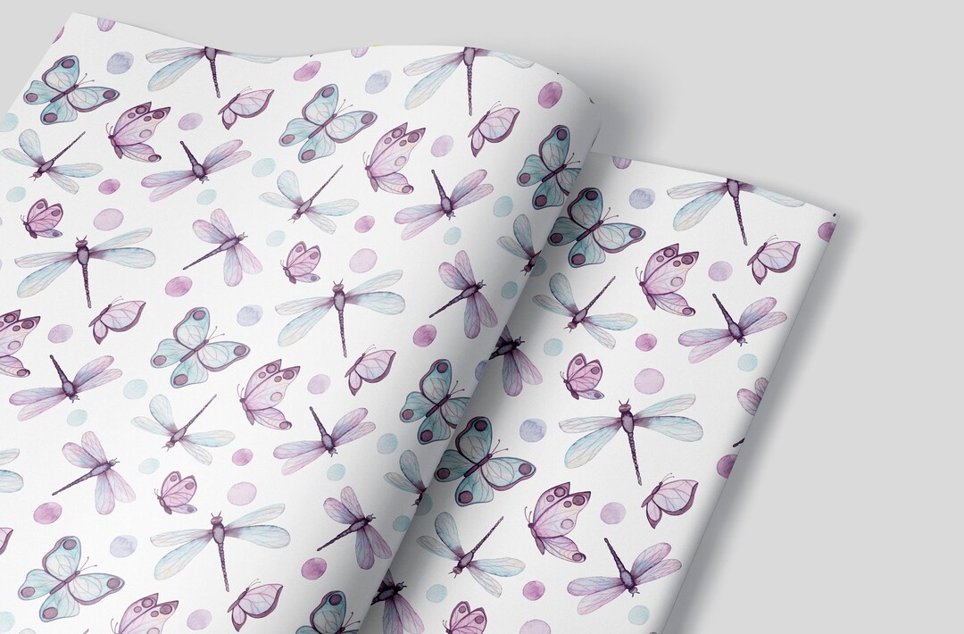Butterfly Wrapping Paper Butterfly Gift Wrap Birthday Etsy