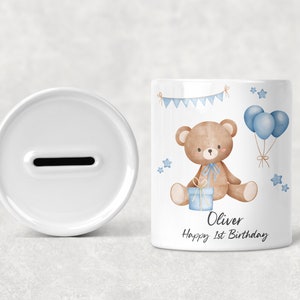 Personalised 1st Birthday Money Box, First Birthday Present,  Birthday Gift, Personalised Baby 1st Birthday Present, 1st Birthday Piggy Bank