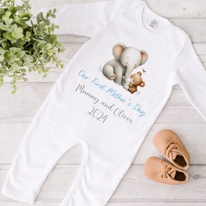 Personalised Our 1st Mother's Day Baby Sleepsuit Bodysuit Vest Bib, Baby Mothers Day Outfit, Baby First Mother's Day Romper Bib