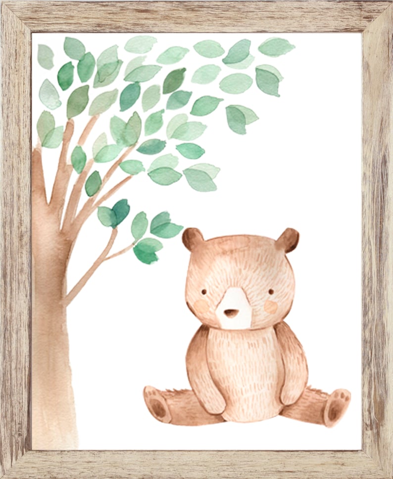 Woodland Animals Print Set of Nursery Prints Forest Animal Etsy