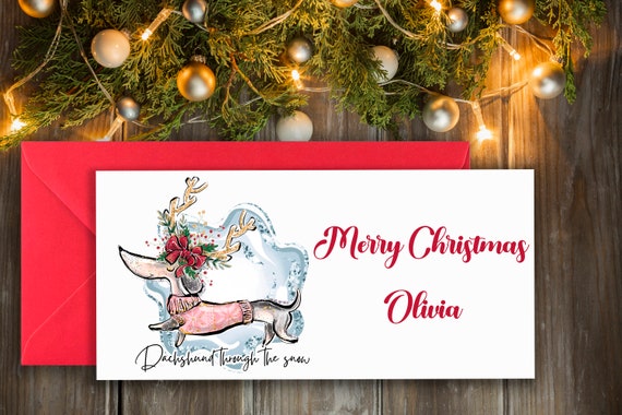 Christmas Money Wallet Card Personalised Money Gift Voucher