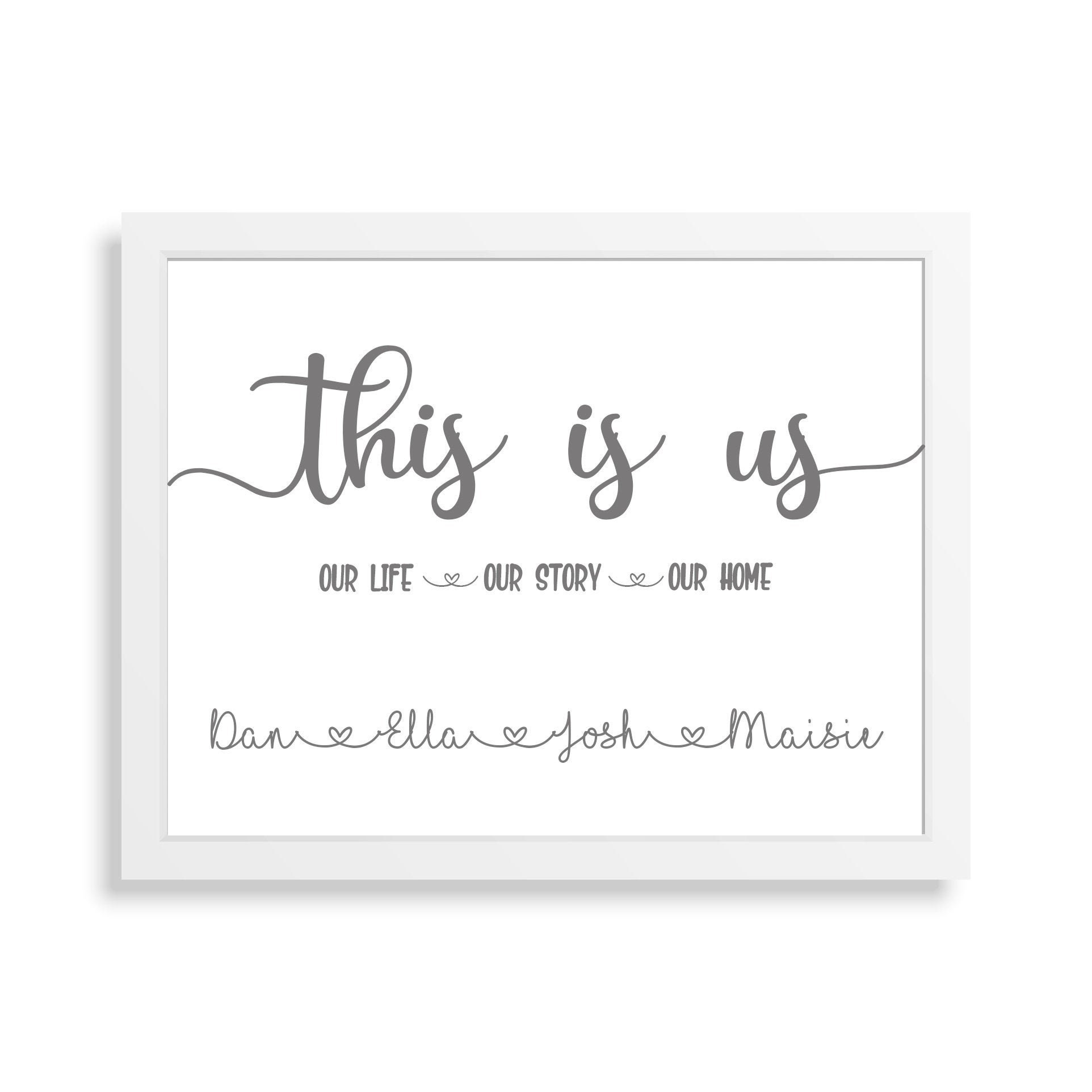 This Is Us Print , Personalised Print , Valentines , Family Print , Wedding Gift , Personalised Gift - Home Decor - Quote Print - Wall Art