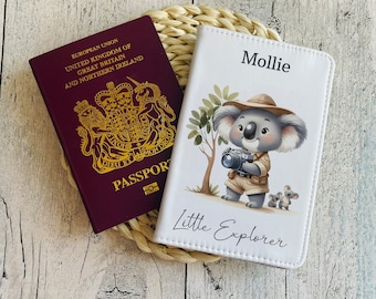 Personalised Kids Passport Holder, Passport Cover, Passport Case Wallet, Holiday Travel Gift, Children's 1st Passport, New Baby Gift