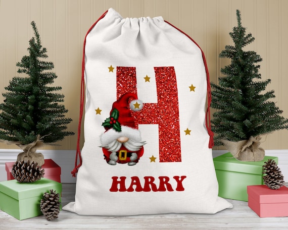 Personalised Christmas Sack, Gonk Santa Sack, Boy's Girl's