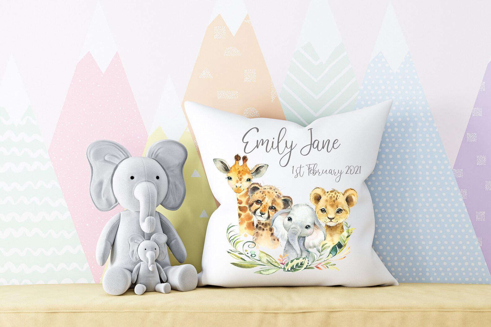 Jungle Animaux Nursery Coussin Safari Nursery Cushion Etsy