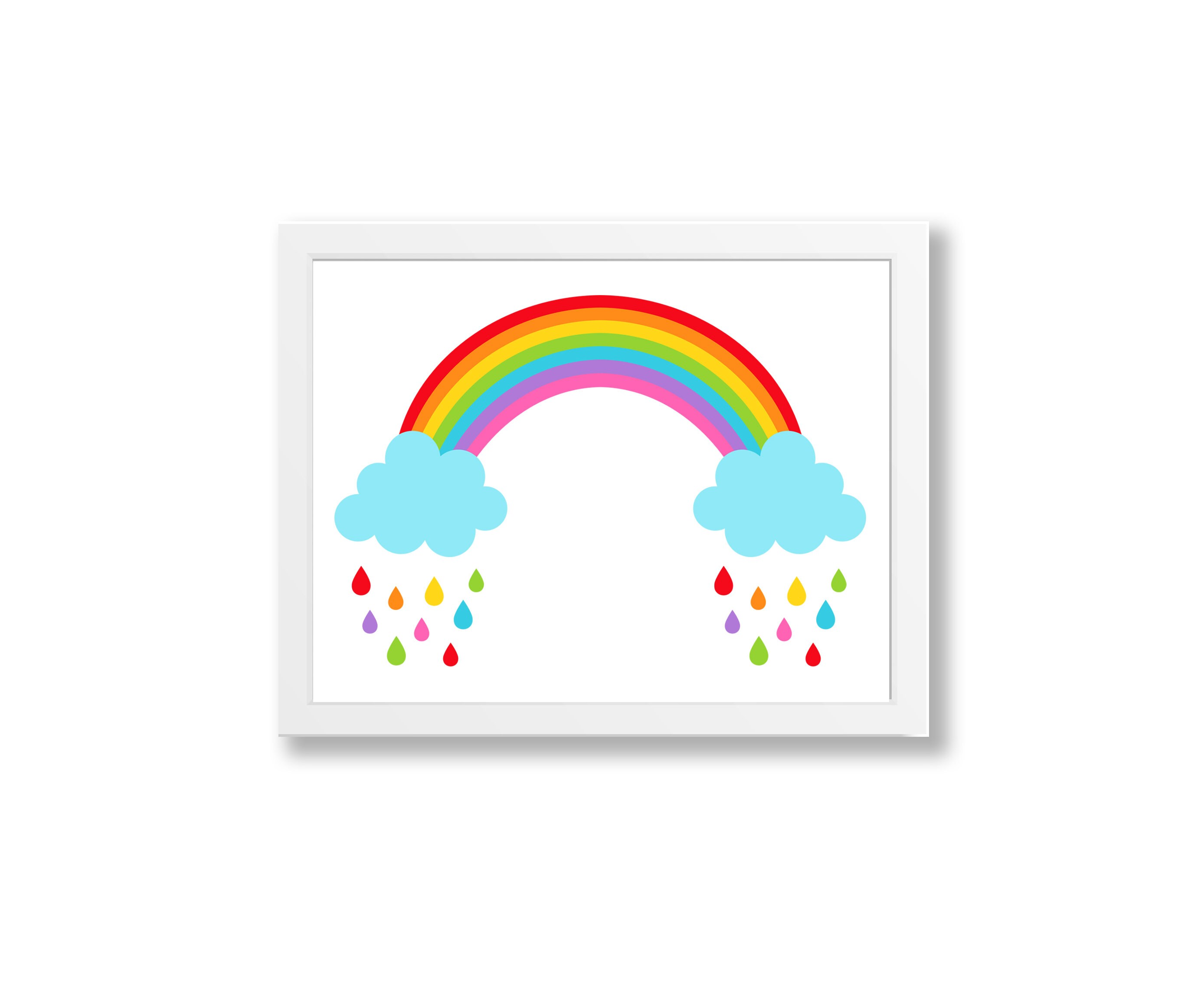 Rainbow Nursery Prints Personalised Nursery Wall Picture Etsy