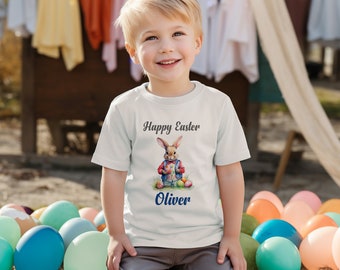 Personalisierte Kinder Ostern T-Shirt, T-Shirt, Ostergeschenk, 1. Oster T-Shirt, Kindernamen T-Shirt, Jungen und Mädchen T-Shirt