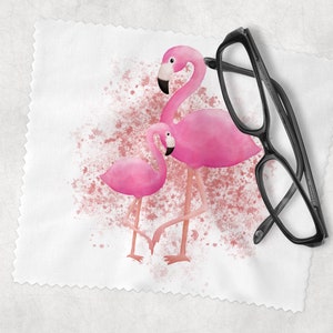 Glasses Lens Cleaning cloth, Flamingo, Soft Cloth for Glasses Spectacles, Lens cleaner, Gift