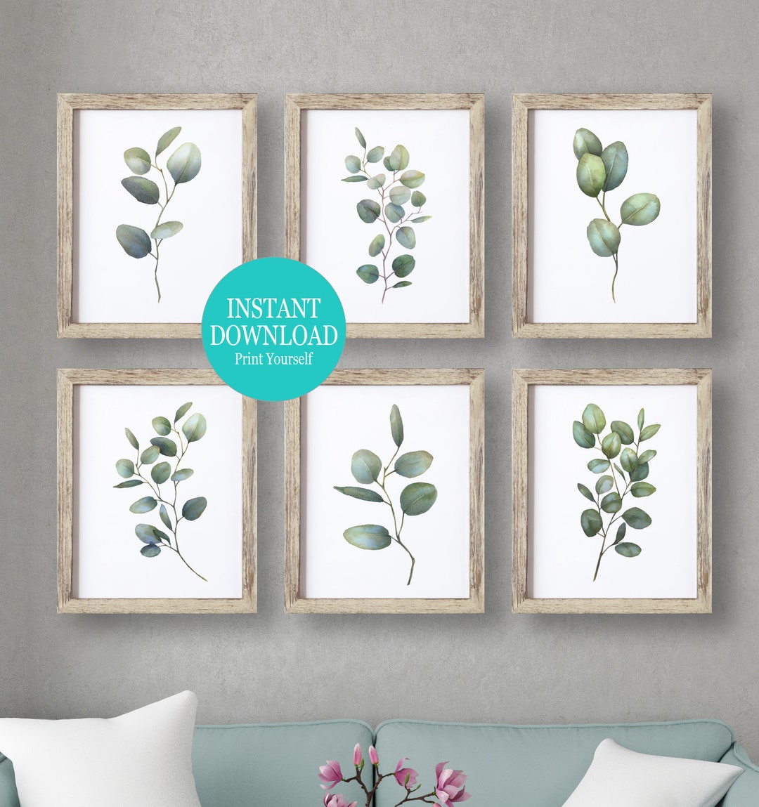 Botanical Print , Eucalyptus Leaf Wall Art , Leaf Print , Botanical Art