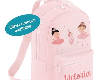 Personalised Ballet Backpack, Ballerina Gift, Kids School Bag, Personalised Rucksack, Back to School, Ballet Bag, Gym Bag, PE Bag