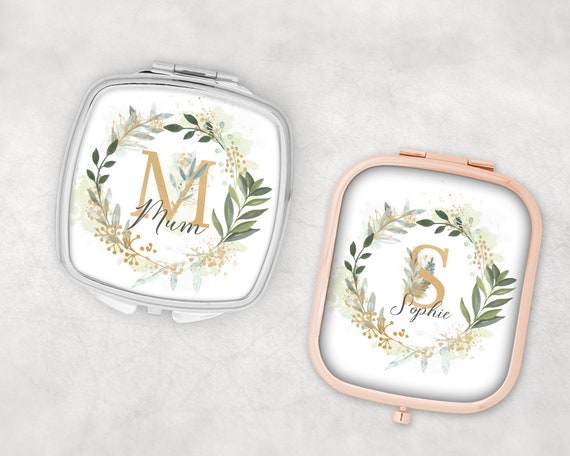 Personalisiertes Taschenspiegel Mit Lasergravur – 6,3 Cm Durchmesser, 1x & 2x Vergrößerung, Geschenk Für Frauen Zu Muttertag, Geburtstag & Mehr