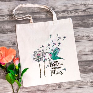 Dandelion Tote Bag, Dandelion Bag, Dandelion Shopping Bag, Gift for Her, Floral Tote Bag,