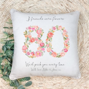 Personalised Friends Cushion , Personalised Name Print Cushion , Best Friend Gift, Personalised Age Cushion Gift , Christmas Birthday Gift