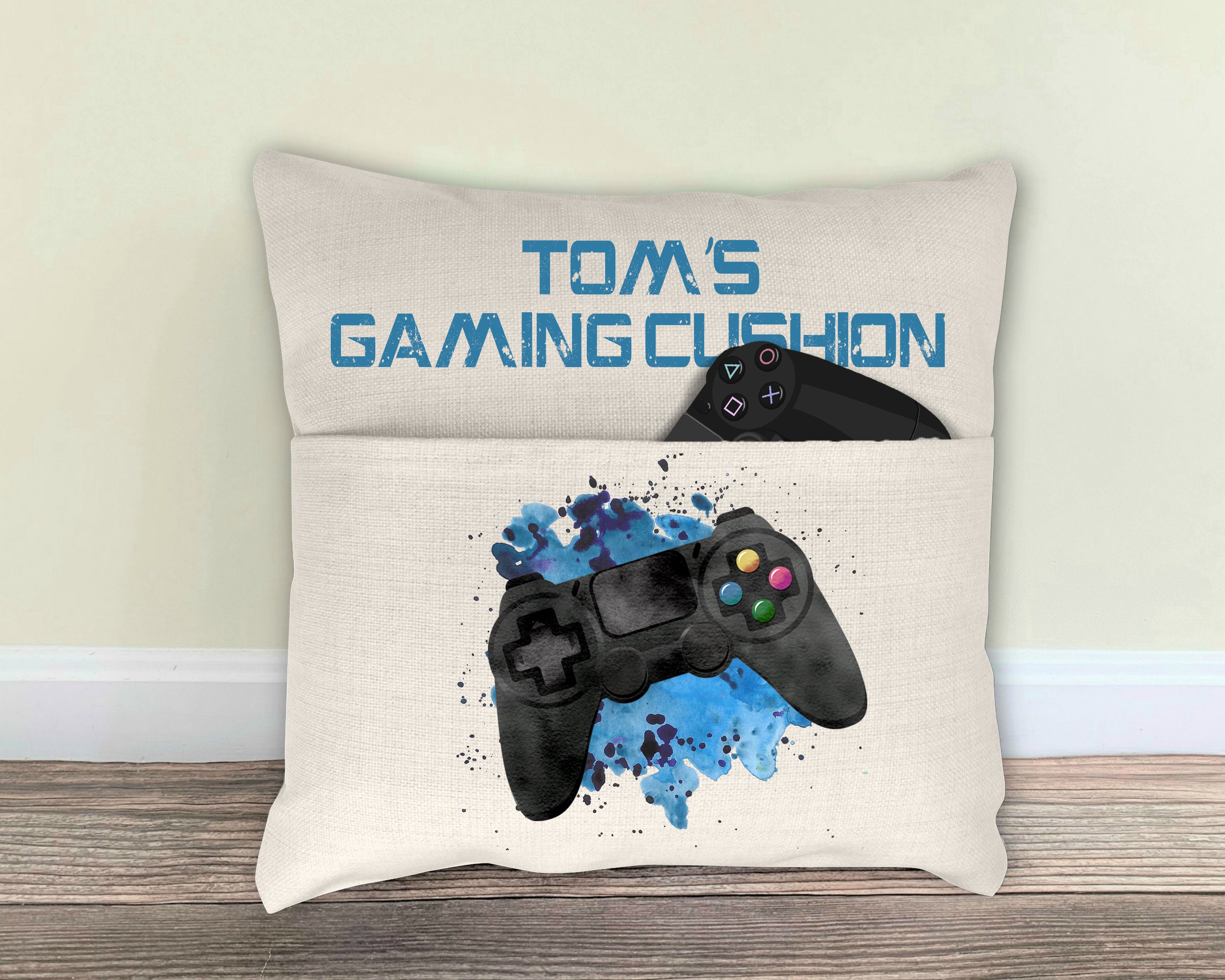 Gaming Pocket Cushion , Personalised Gaming Cushion , Controller