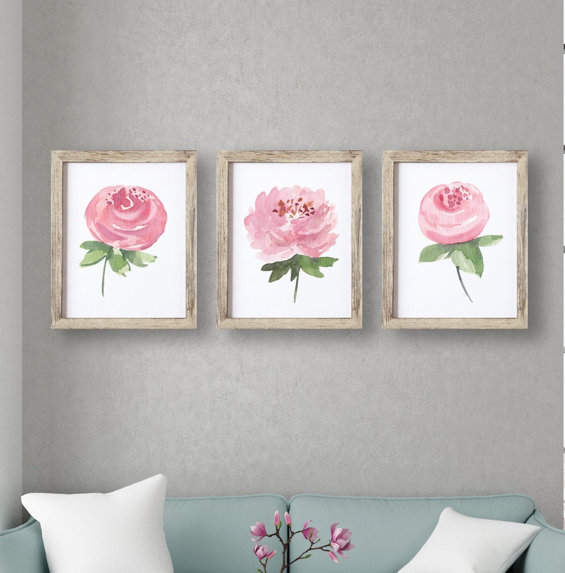 Flower Print Botanical Print Pink Flower Wall Art Peony - Etsy UK