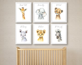 Safari Nursery Decor , Jungle Animal Nursery Prints , Jungle Animals Nursery Decor , Safari Nursery , Safari Animal , Neutral Nursery Prints