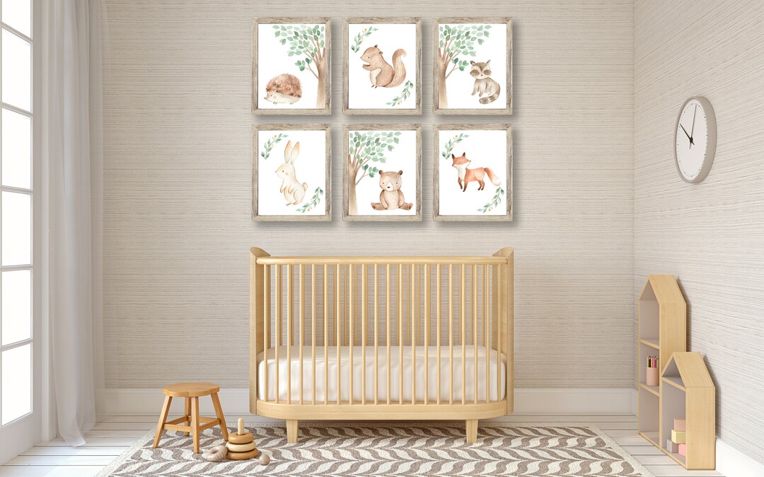 Woodland Animals Print , Set of Nursery Prints , Forest Animal ...