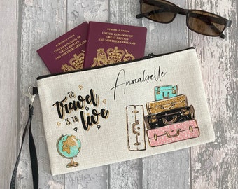 Personalised Passport Travel Document Holder, Travel Documents Pouch, Family Holiday Document Holder, Travel Accessory, Passport Holder