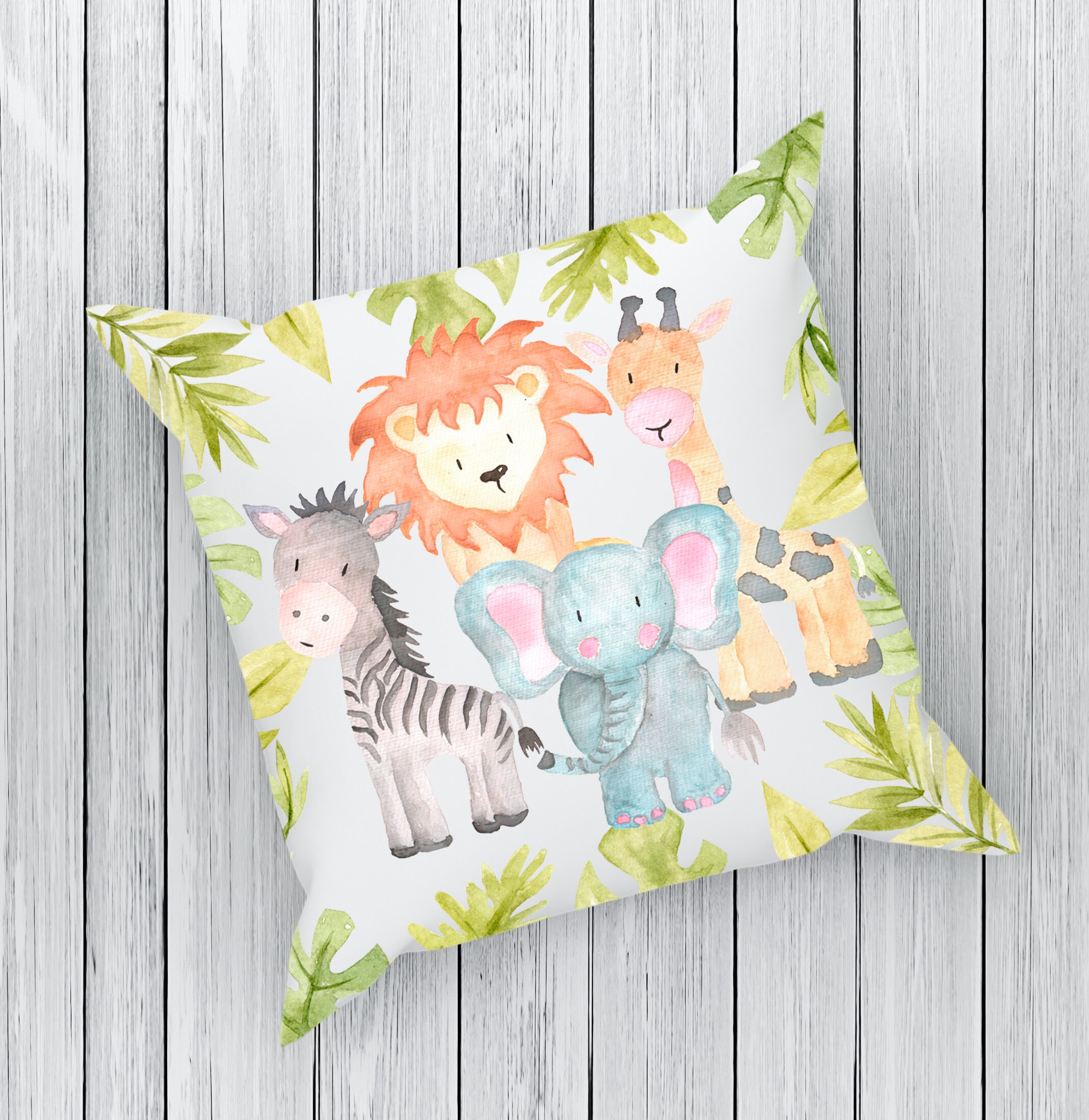 Jungle Animals Nursery Cushion Safari Nursery Cushion Baby Etsy